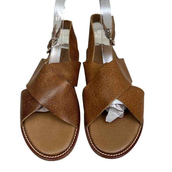 Inuovo Sandal Pebbled Grain‎ Brown Leather Faust Slingback Women Size 8 - Picture 4 of 8
